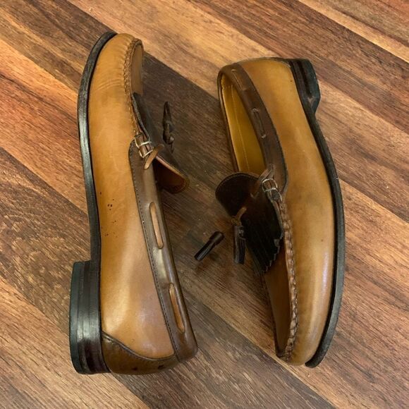 Allen Edmonds Nashua Tassel Loafer, men's size 12 Tan and Brown - Picture 3 of 11